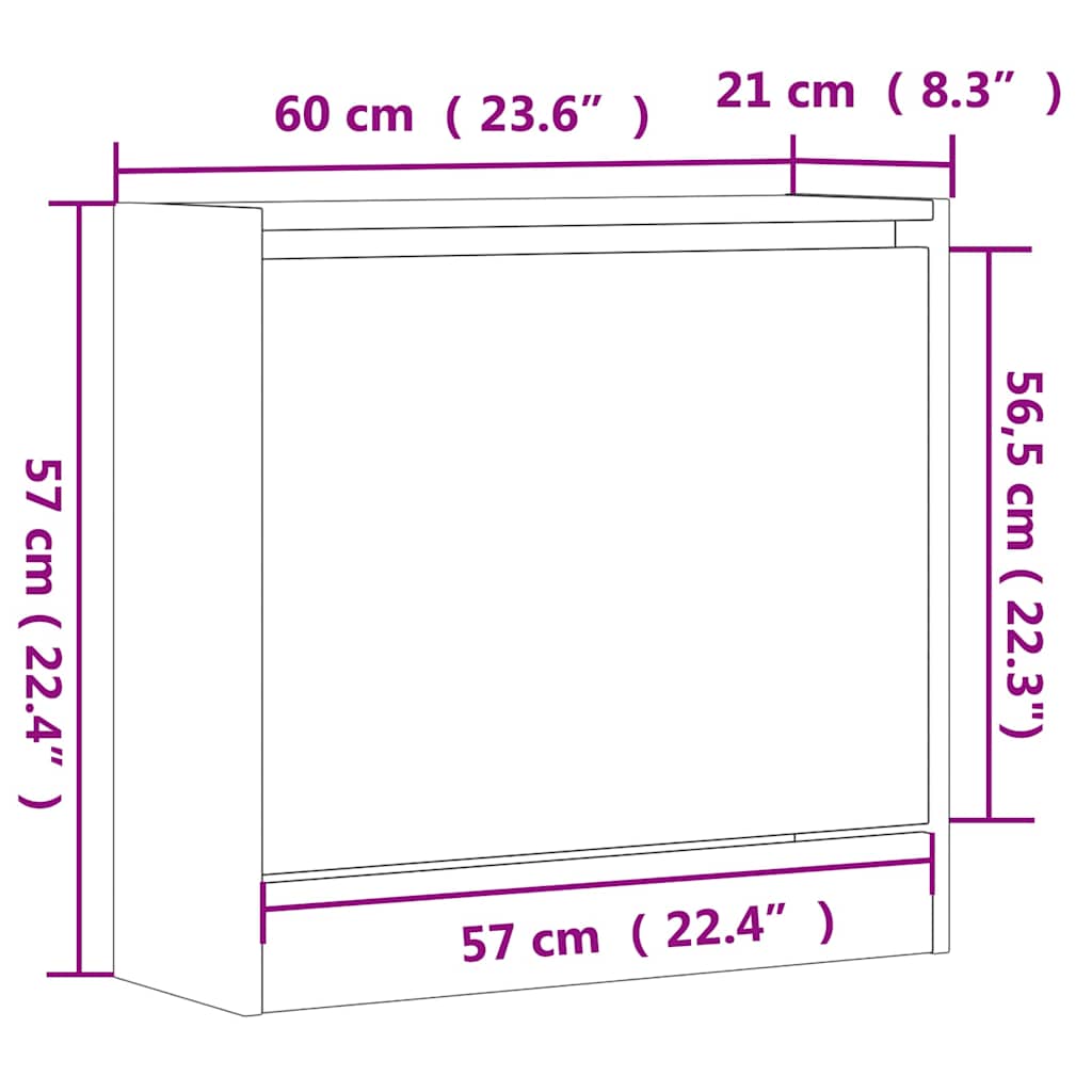 Shoe Cabinet | Black | Engineered Wood | Compact | Shoe Cabinet