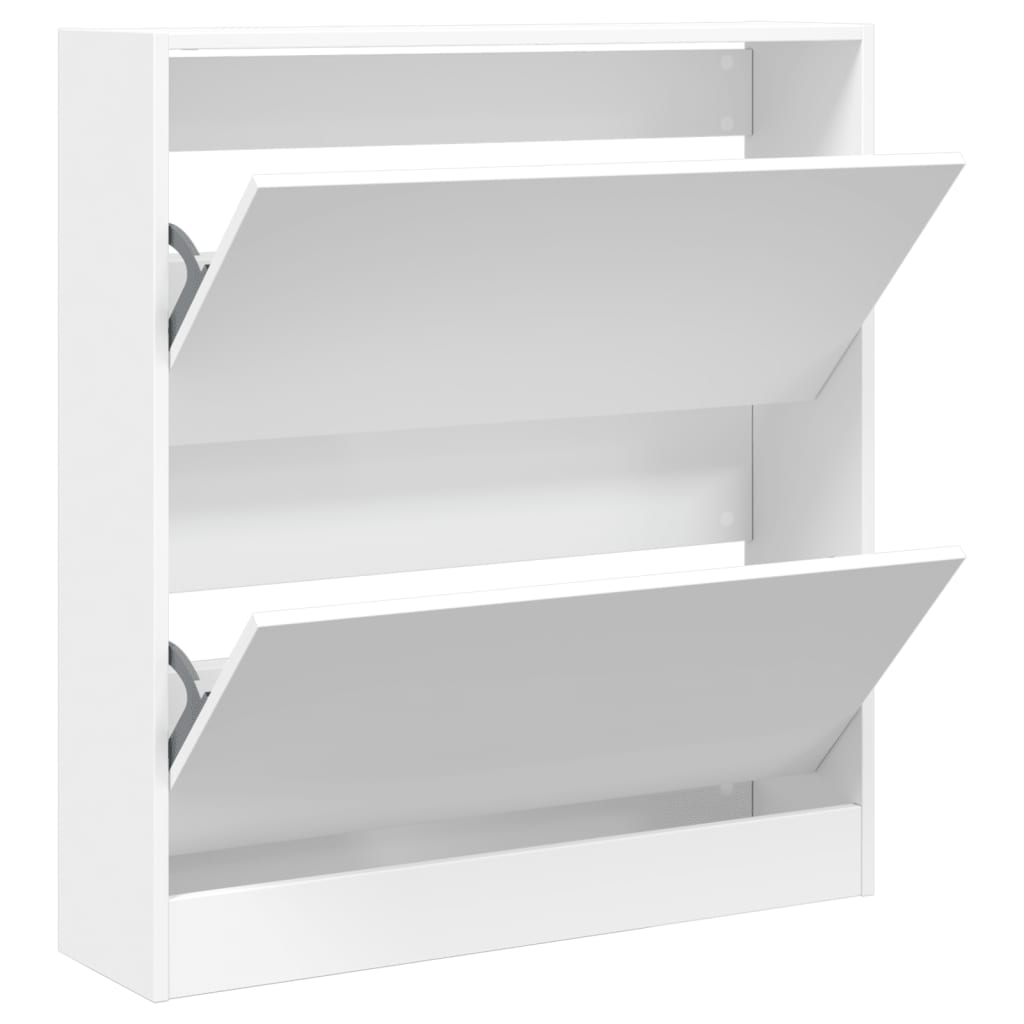 Shoe Cabinet White 80x21x87,5 cm Engineered Wood
