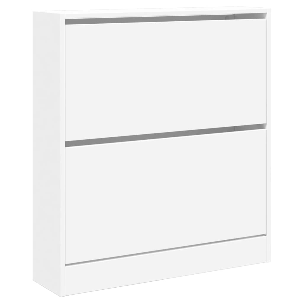 Shoe Cabinet White 80x21x87,5 cm Engineered Wood