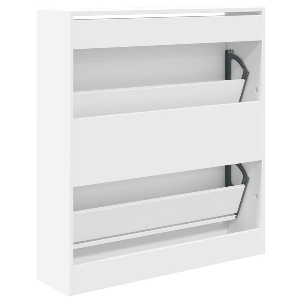 Shoe Cabinet White 80x21x87,5 cm Engineered Wood