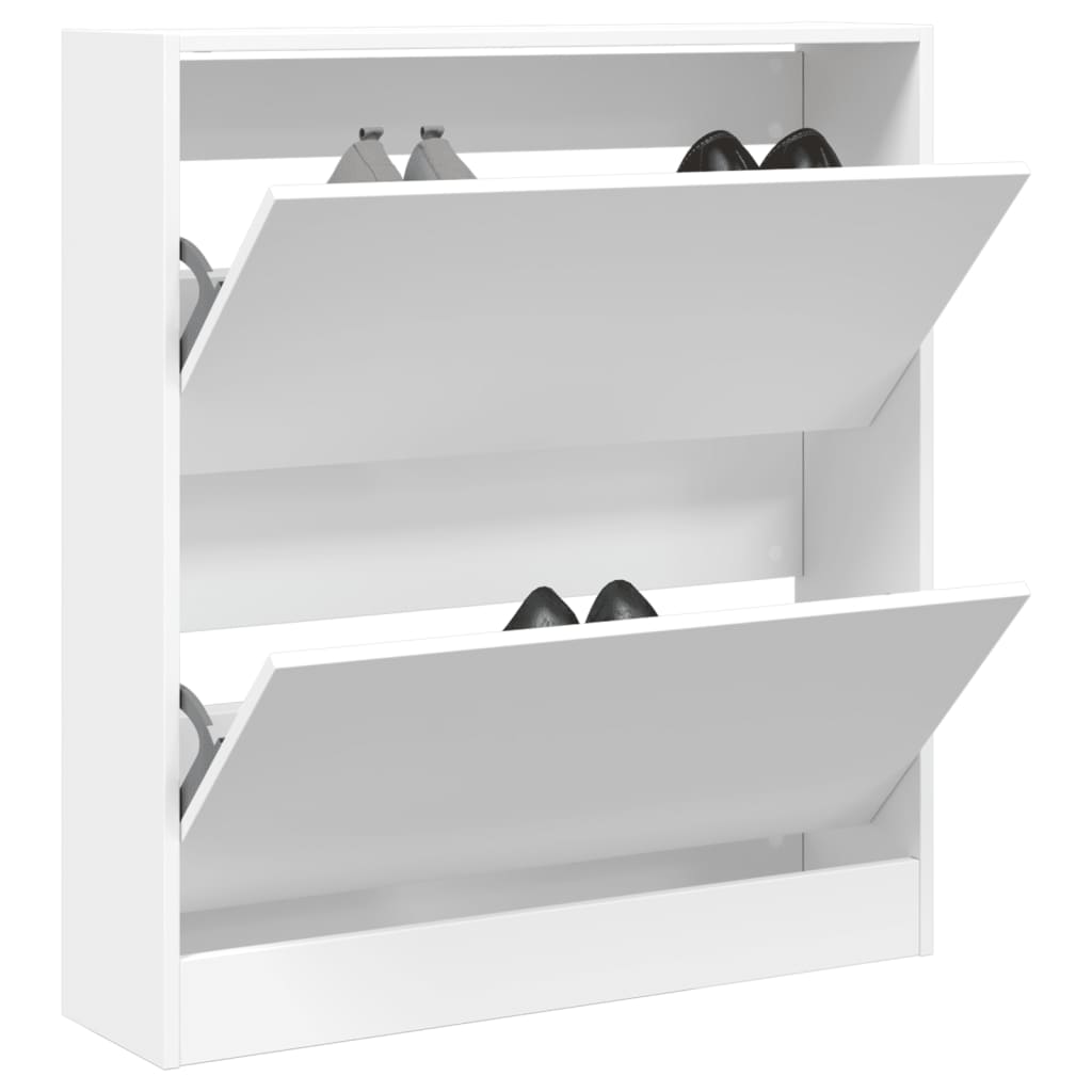 Shoe Cabinet White 80x21x87,5 cm Engineered Wood