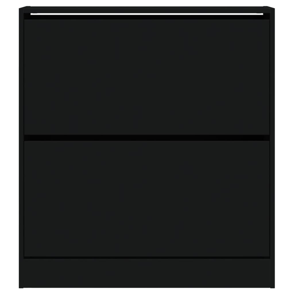 vidaXL Shoe Cabinet Black 80x21x87.5 cm Engineered Wood