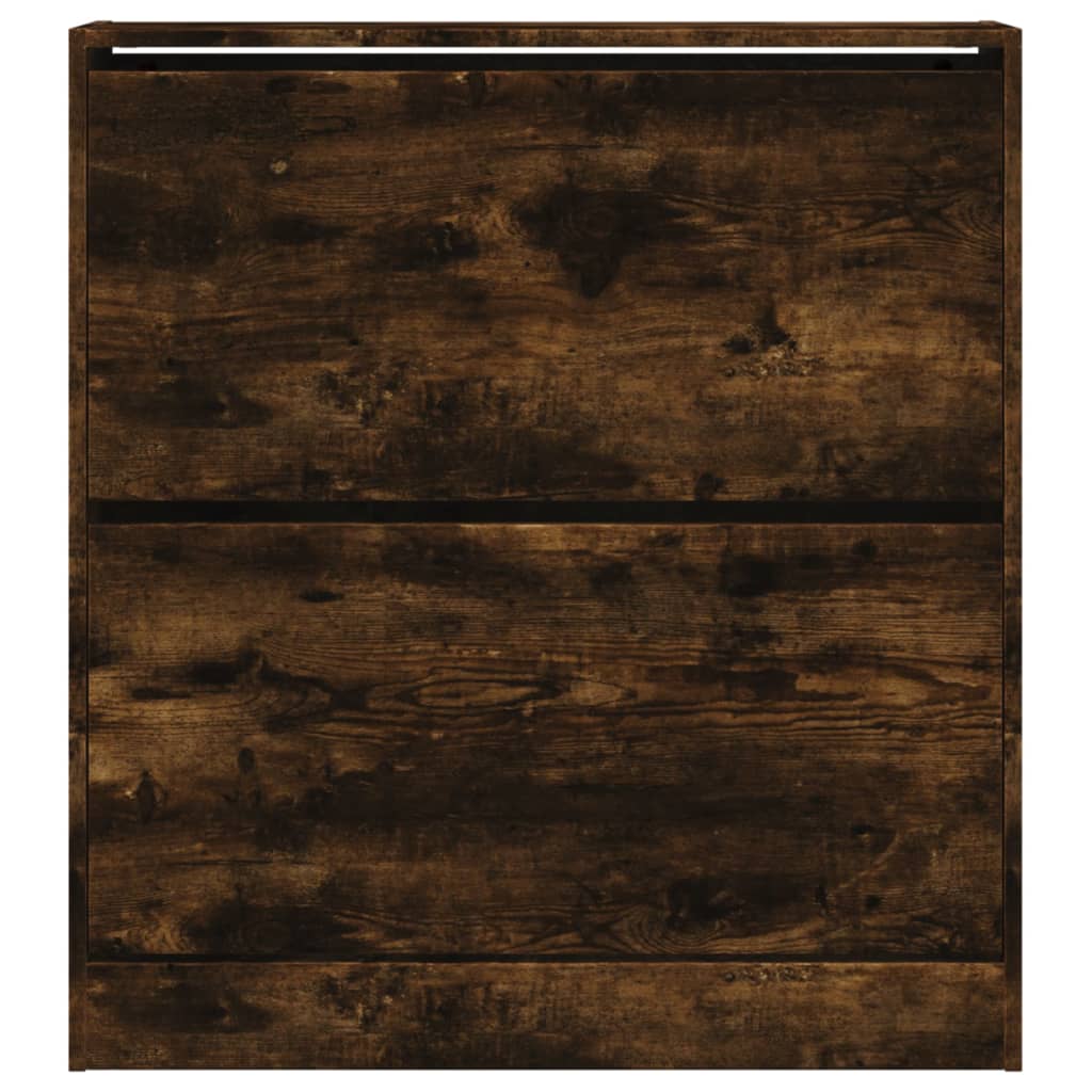 Shoe Cabinet Smoked Oak 80x21x87,5 cm Engineered Wood