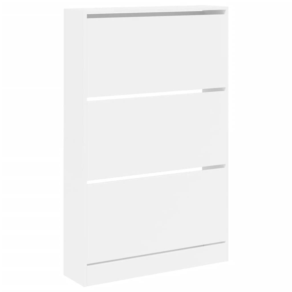 Shoe Cabinet White 80x21x125,5 cm Engineered Wood