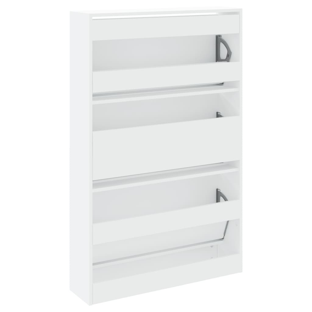 Shoe Cabinet White 80x21x125,5 cm Engineered Wood