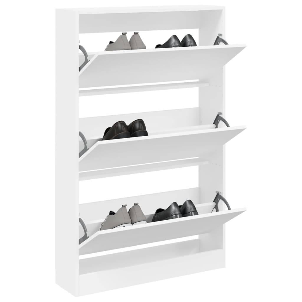 Shoe Cabinet White 80x21x125,5 cm Engineered Wood