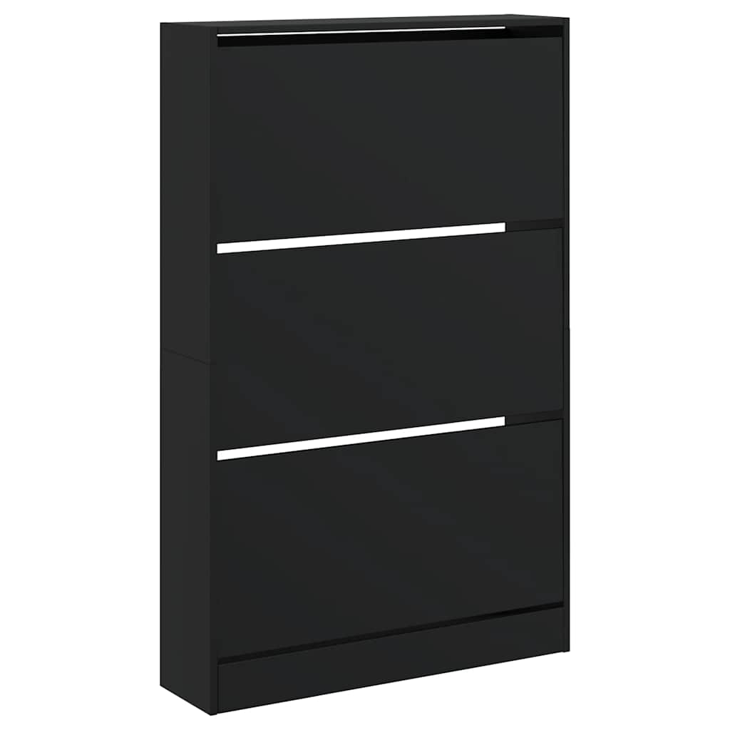 Shoe Cabinet Black 80x21x125,5 cm Engineered Wood