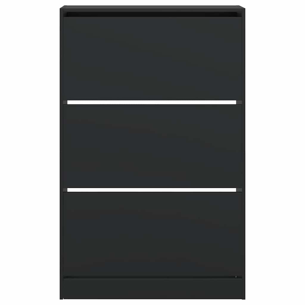 Shoe Cabinet Black 80x21x125,5 cm Engineered Wood