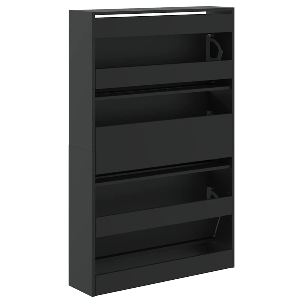 Shoe Cabinet Black 80x21x125,5 cm Engineered Wood