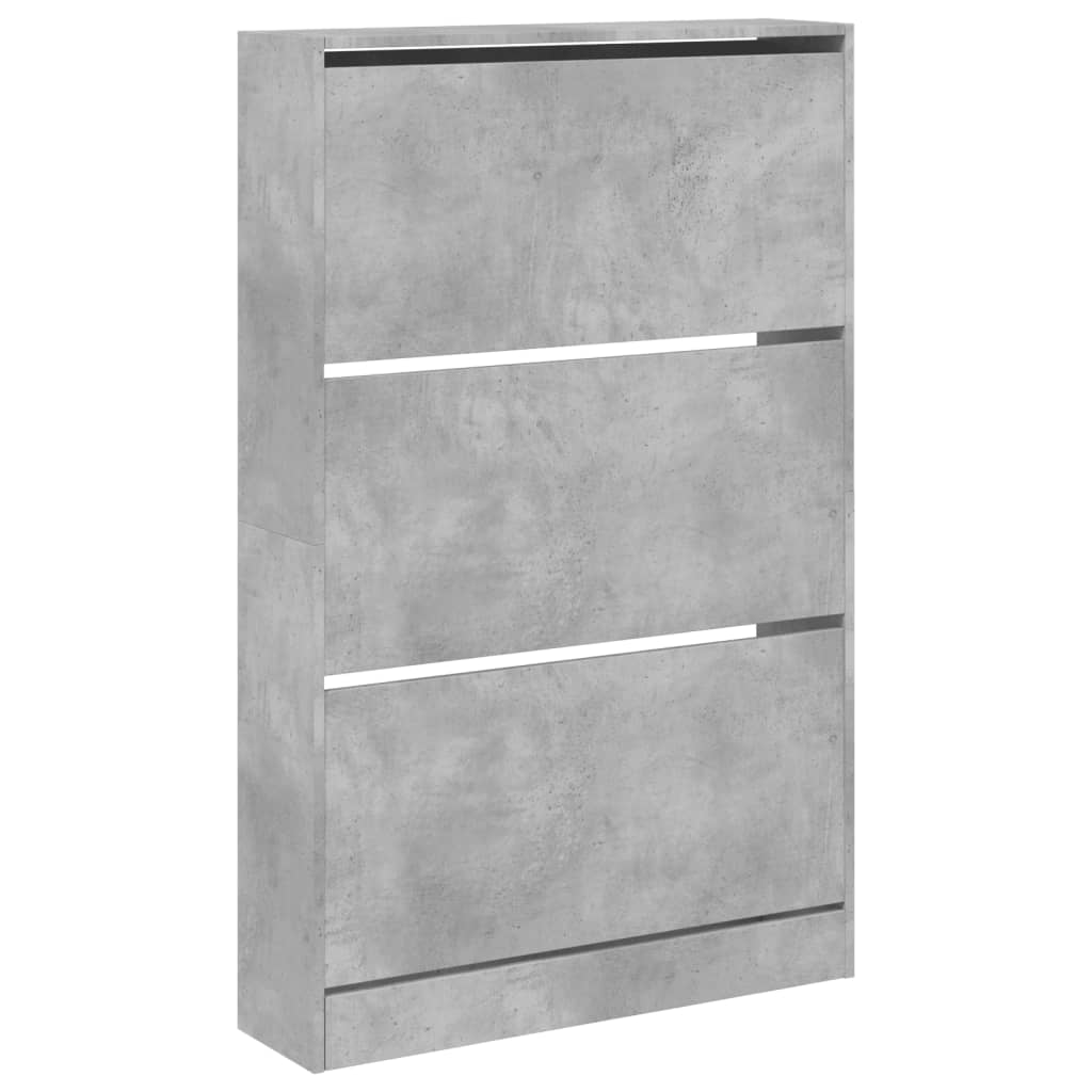 Shoe Cabinet Concrete Grey 80x21x125,5 cm Engineered Wood