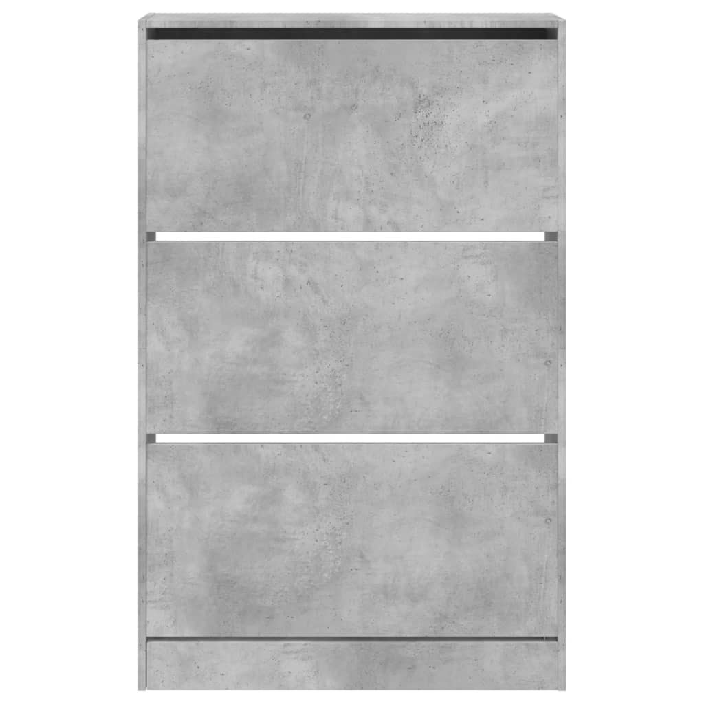 Shoe Cabinet Concrete Grey 80x21x125,5 cm Engineered Wood