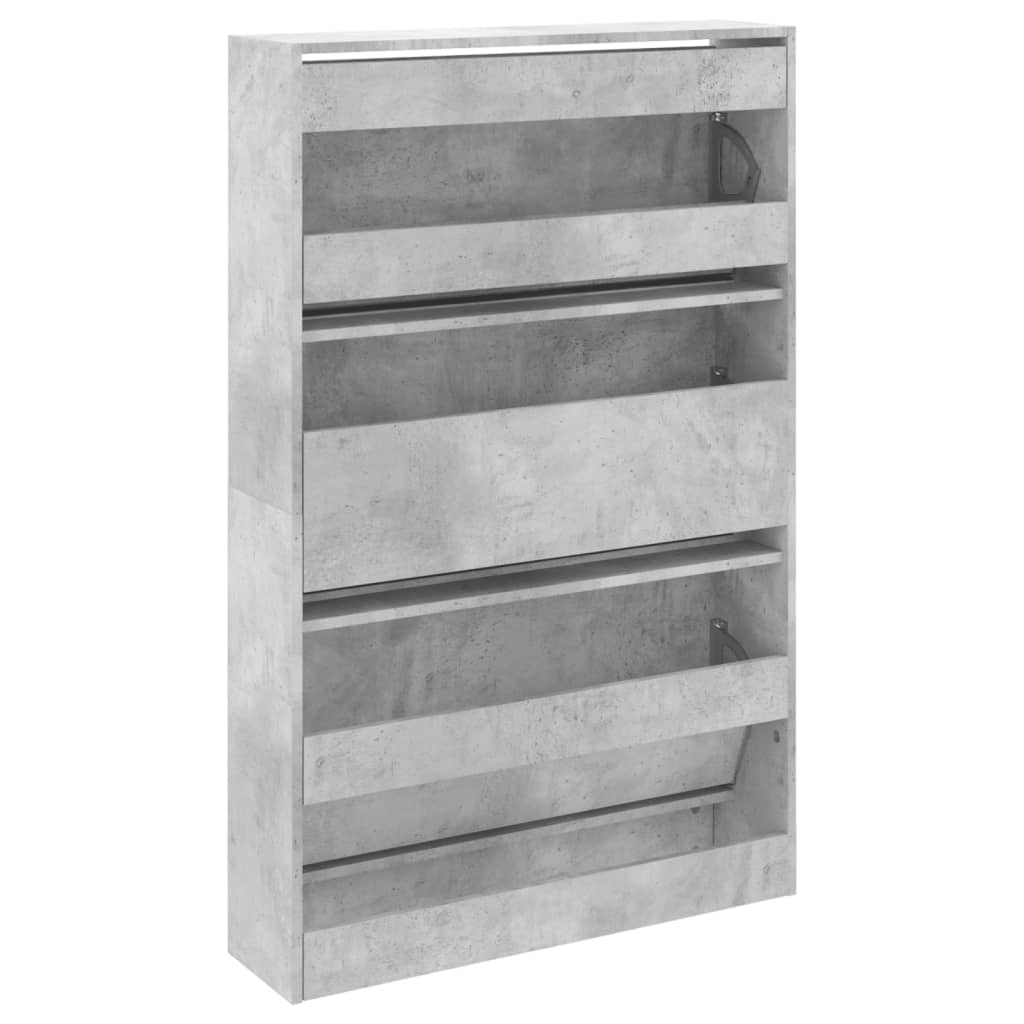 Shoe Cabinet Concrete Grey 80x21x125,5 cm Engineered Wood