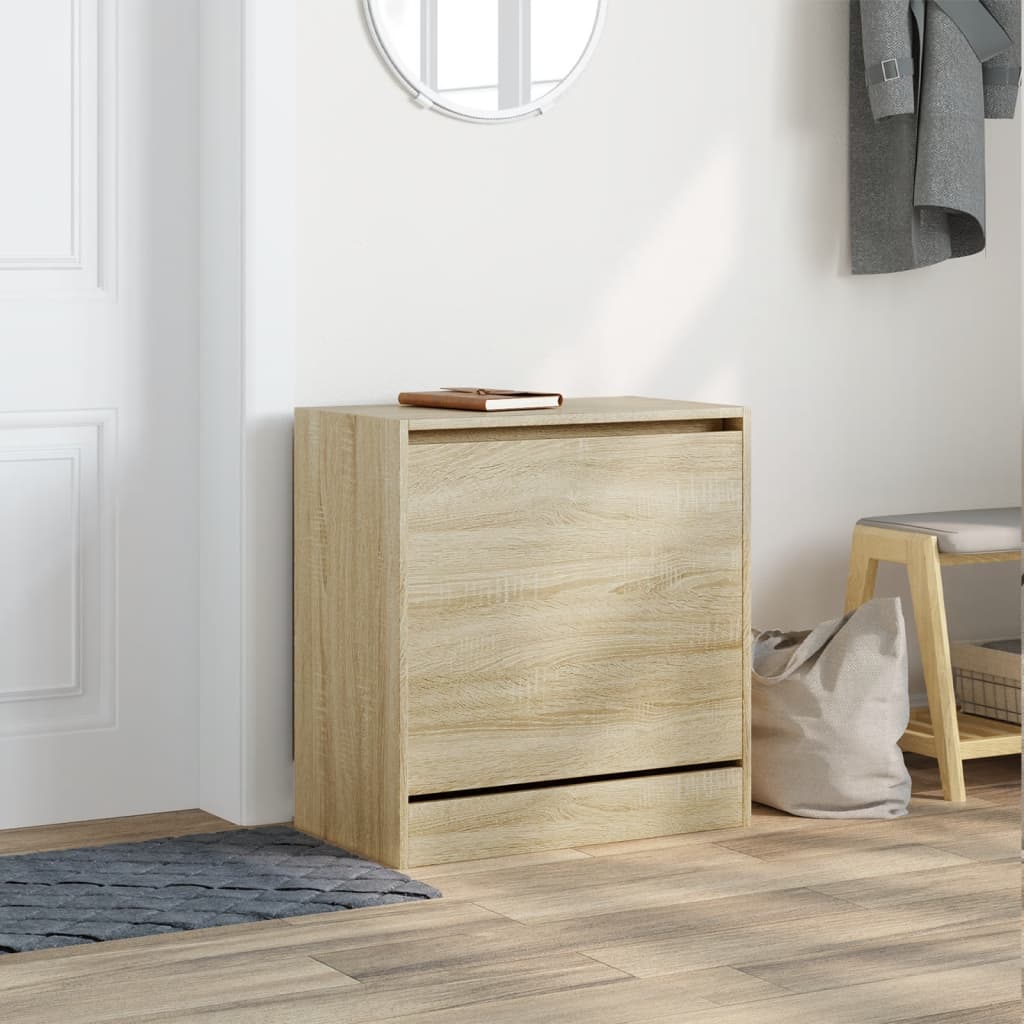 Shoe Cabinet Sonoma Oak 60x34x63,5 cm Engineered Wood