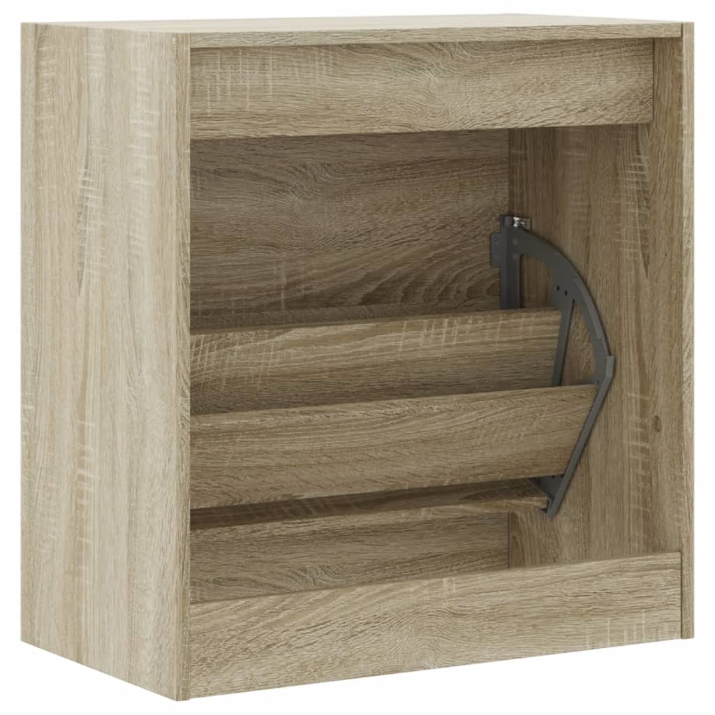 Shoe Cabinet Sonoma Oak 60x34x63,5 cm Engineered Wood