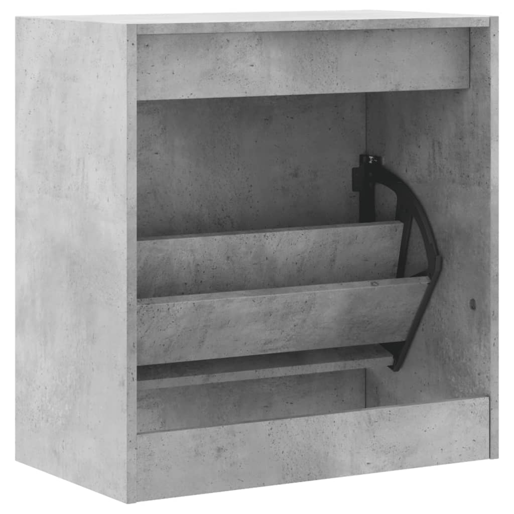 Shoe Cabinet Concrete Grey 60x34x63,5 cm Engineered Wood