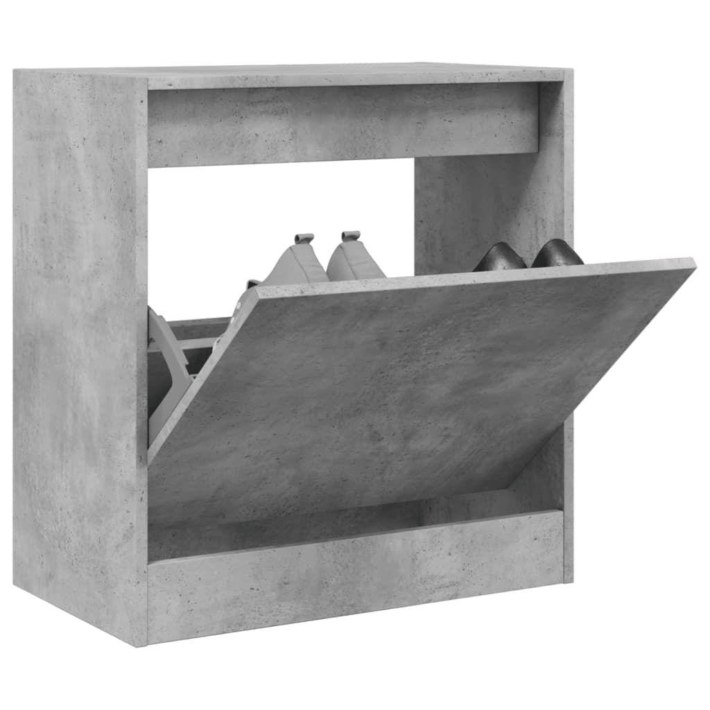 Shoe Cabinet Concrete Grey 60x34x63,5 cm Engineered Wood