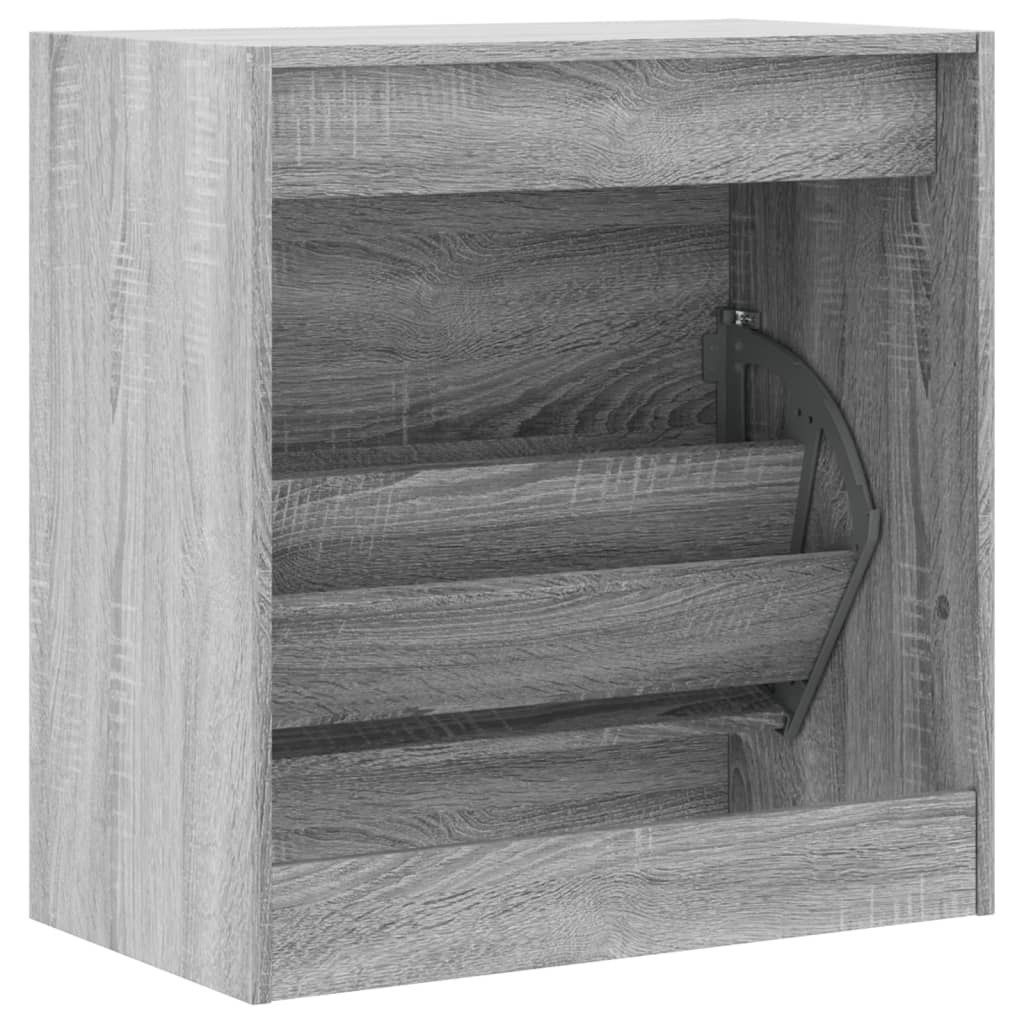 Shoe Cabinet Grey Sonoma 60x34x63,5 cm Engineered Wood