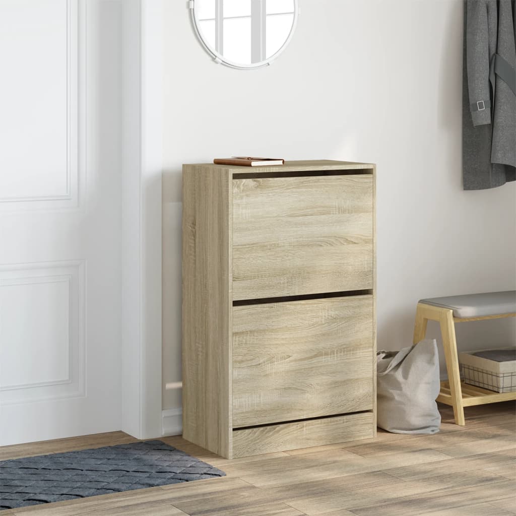 Shoe Cabinet Sonoma Oak 60x34x96,5 cm Engineered Wood