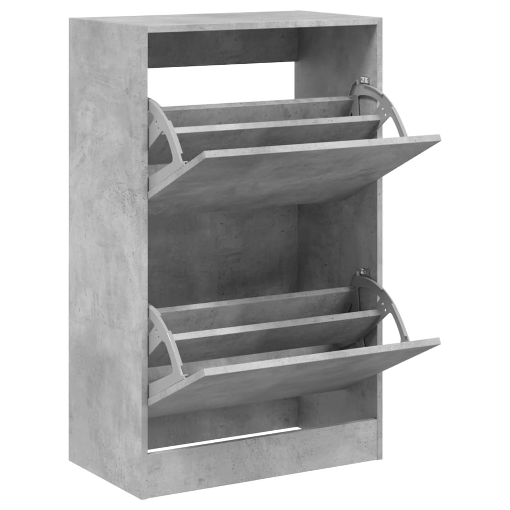 Shoe Cabinet Concrete Grey 60x34x96,5 cm Engineered Wood
