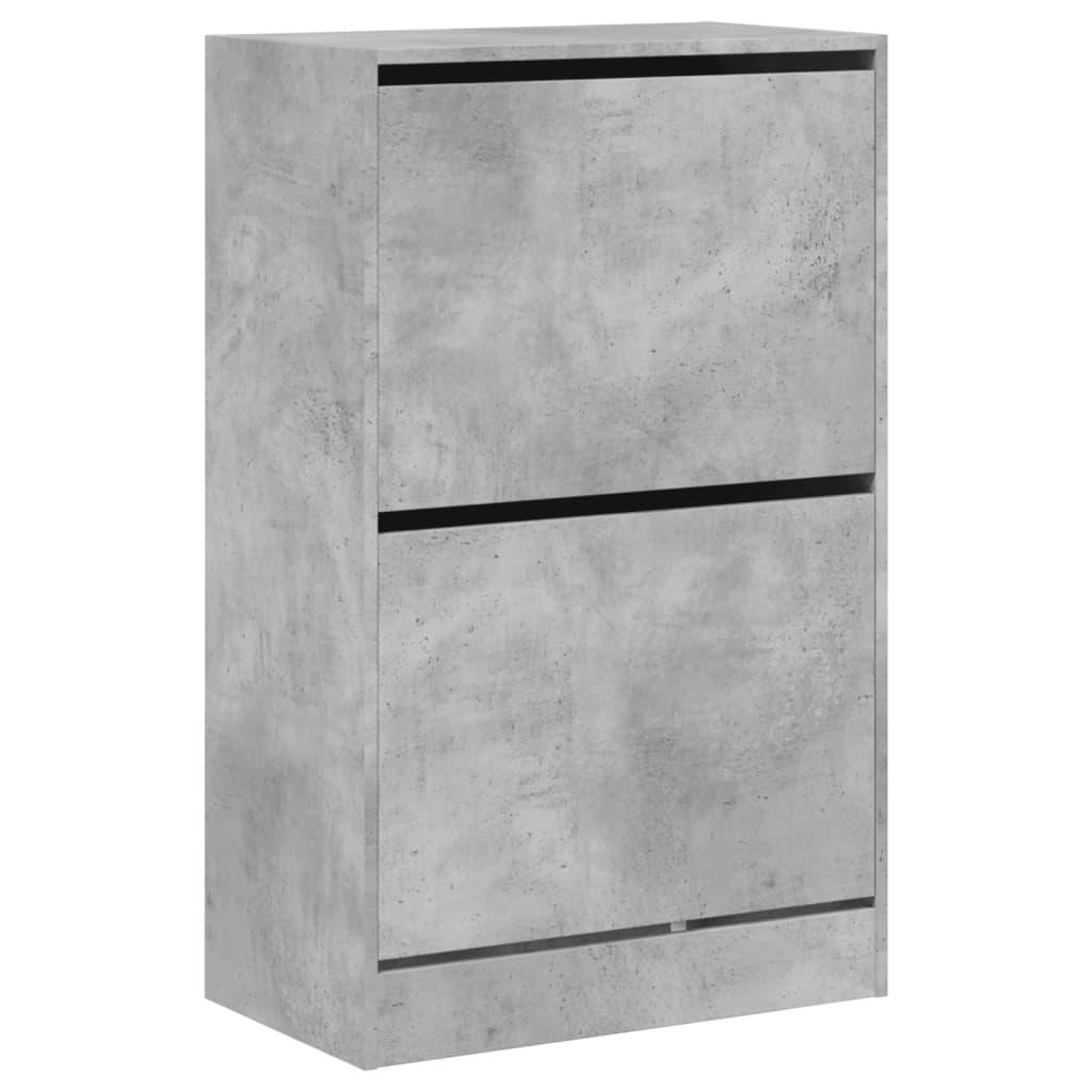 Shoe Cabinet Concrete Grey 60x34x96,5 cm Engineered Wood