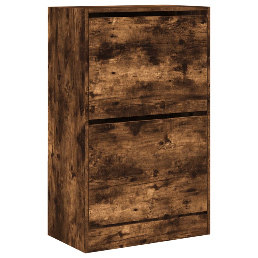 Shoe Cabinet Smoked Oak 60x34x96,5 cm Engineered Wood