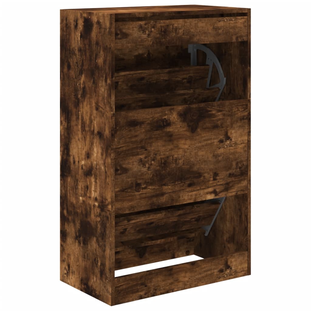 Shoe Cabinet Smoked Oak 60x34x96,5 cm Engineered Wood