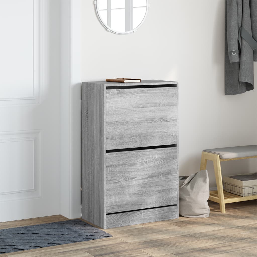 Shoe Cabinet Grey Sonoma 60x34x96,5 cm Engineered Wood