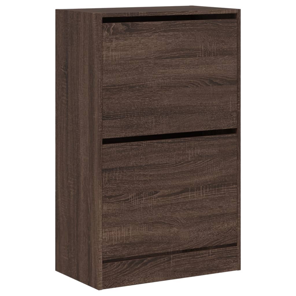 vidaXL Shoe Cabinet Brown Oak 60x34x96.5 cm Engineered Wood