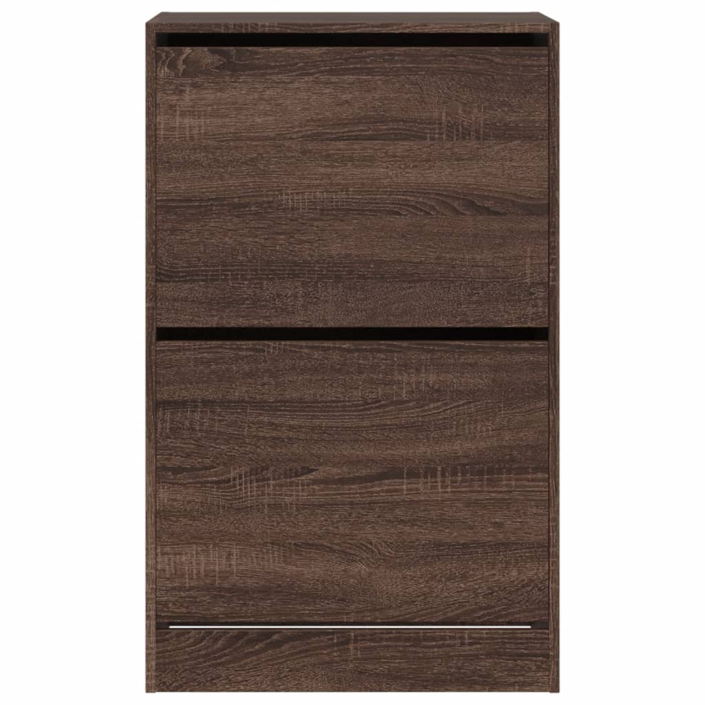 vidaXL Shoe Cabinet Brown Oak 60x34x96.5 cm Engineered Wood