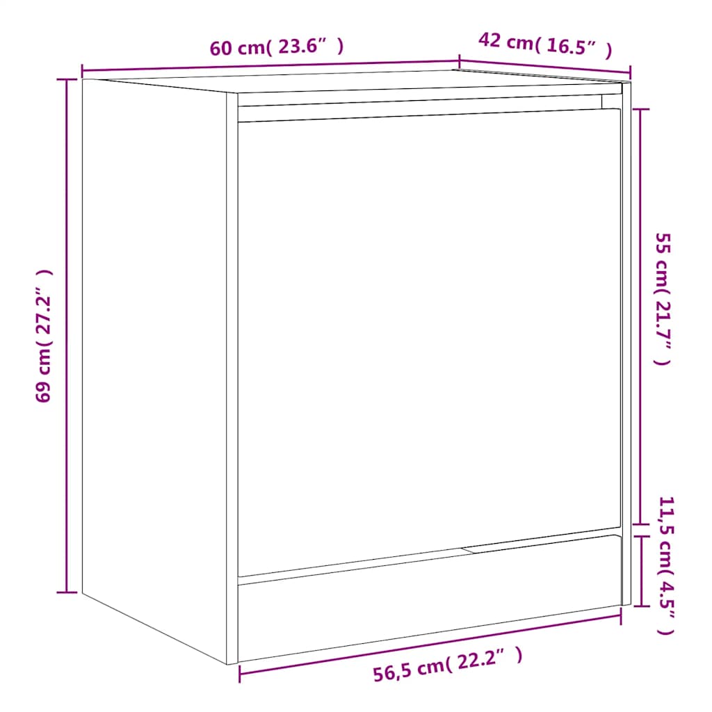Shoe Cabinet | Black | Engineered wood | Compact | Shoe Cabinet