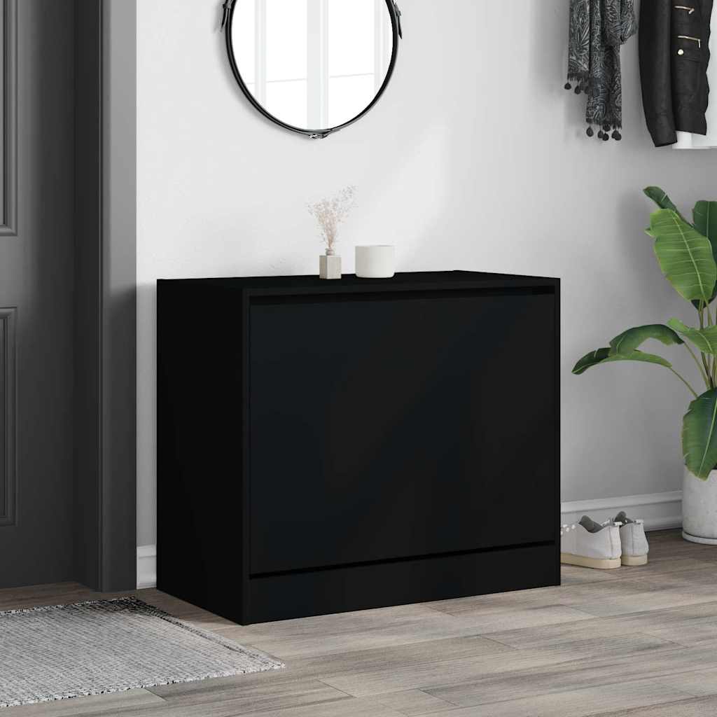 Shoe Cabinet | Black | Engineered wood | Compact | Shoe Cabinet