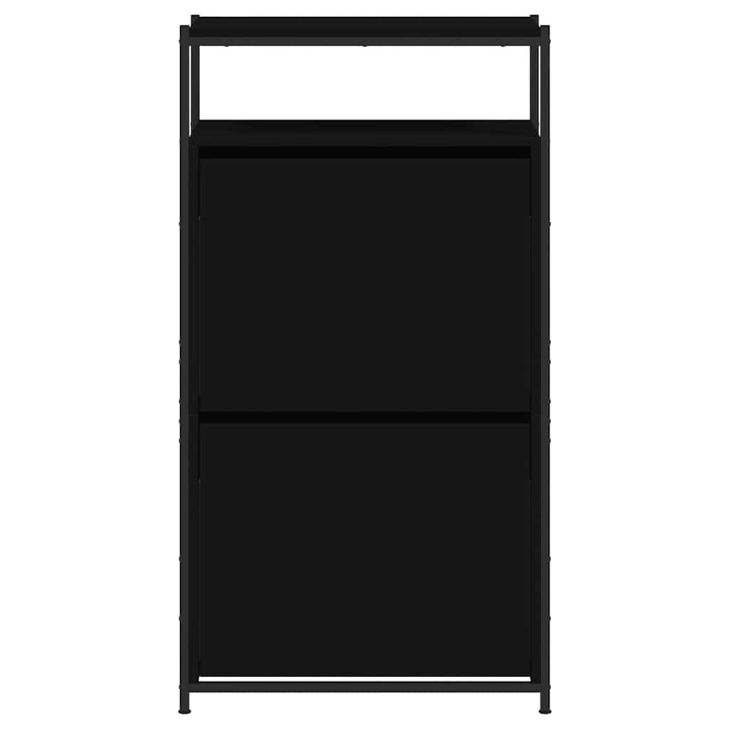 Shoe Cabinet | Black | Engineered Wood | Compact | Shoe Cabinet