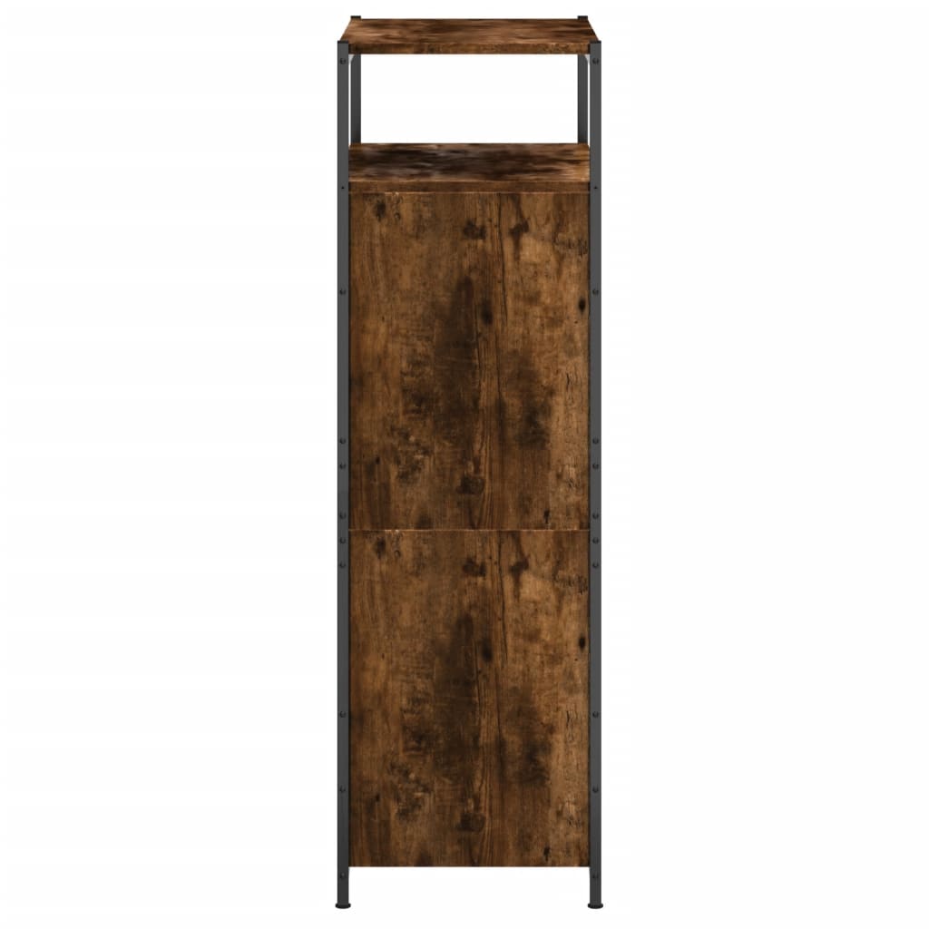 Shoe Cabinet Smoked Oak 60x34x112 cm Engineered Wood
