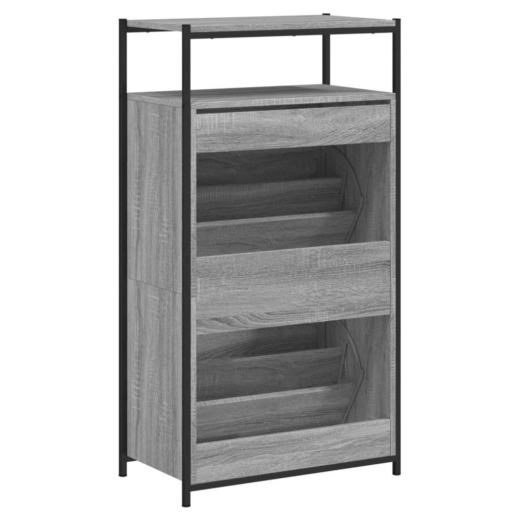 Shoe Cabinet Grey Sonoma 60x34x112 cm Engineered Wood