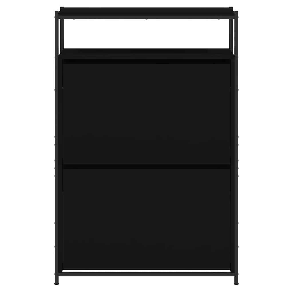 Shoe Cabinet | Black | Engineered Wood | Compact | Shoe Cabinet