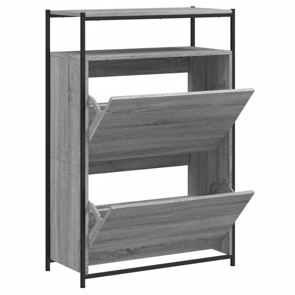 Shoe Cabinet Grey Sonoma 75x34x112 cm Engineered Wood