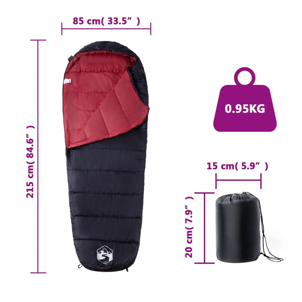 vidaXL Mummy Sleeping Bag for Adults Camping 3 Seasons