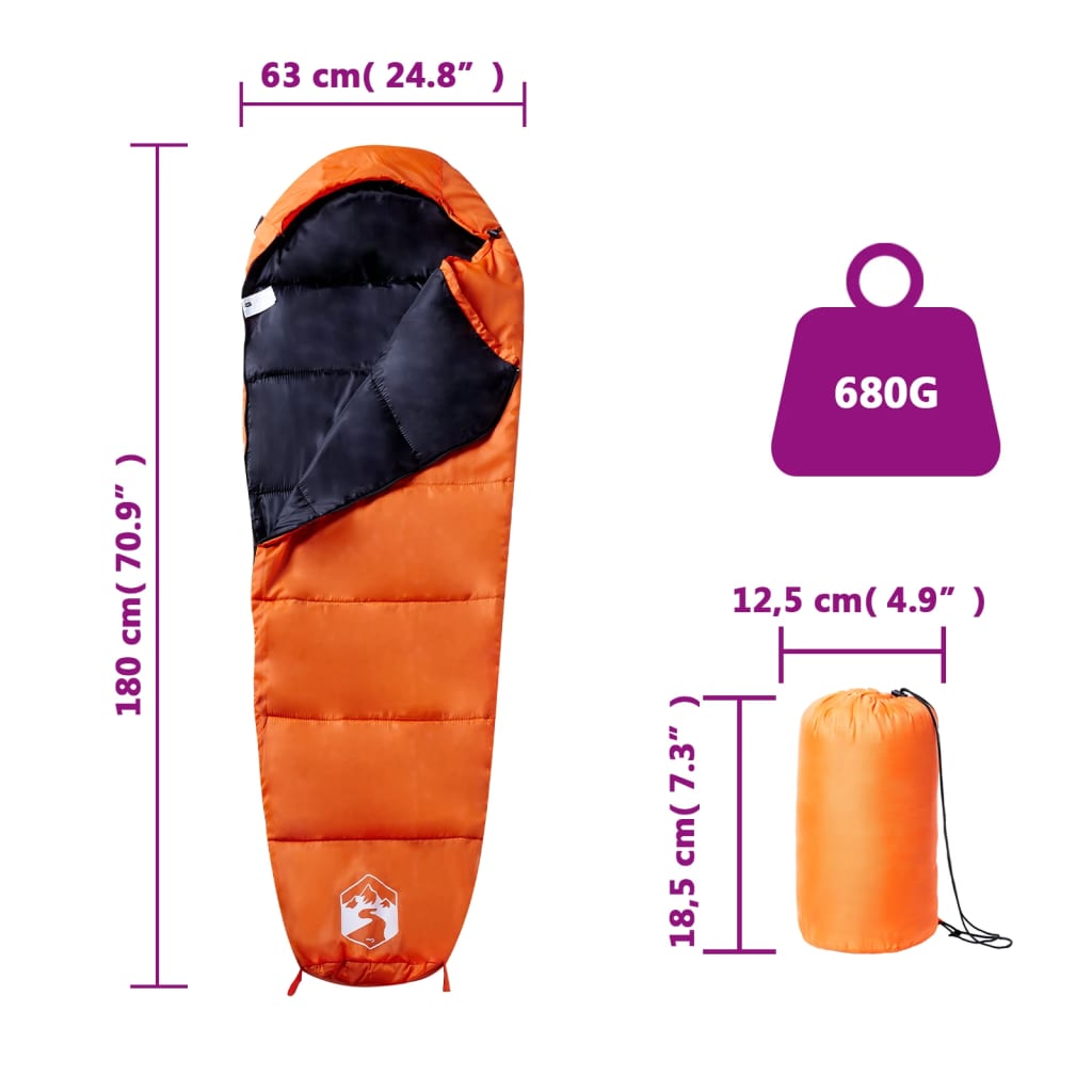 vidaXL Mummy Sleeping Bag for Adults Camping 3 Seasons