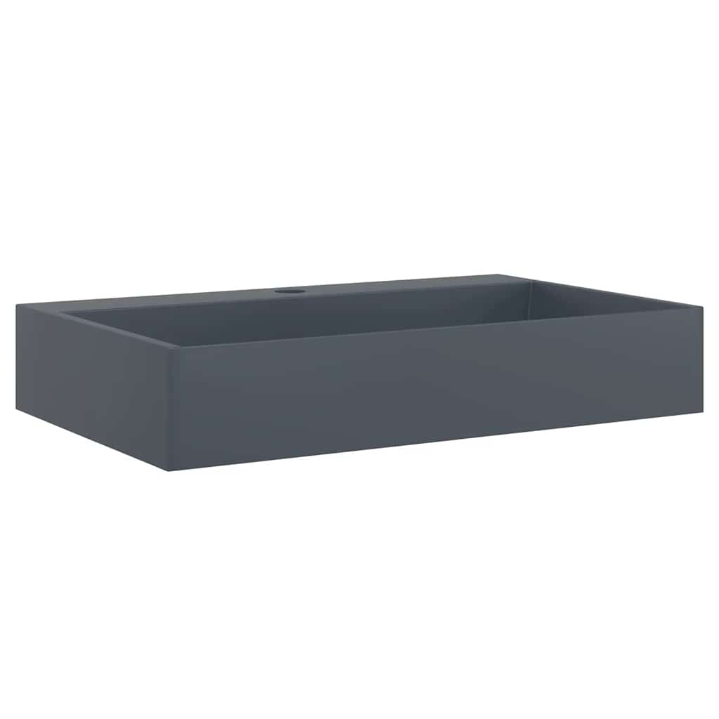 Wash Basin 60x38x11 cm Mineral Cast/Marble Cast Anthracite