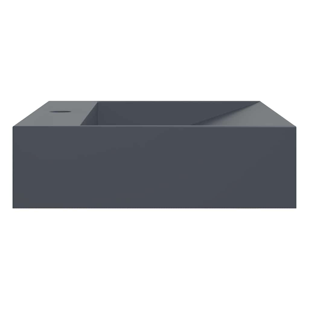 Wash Basin 60x38x11 cm Mineral Cast/Marble Cast Anthracite