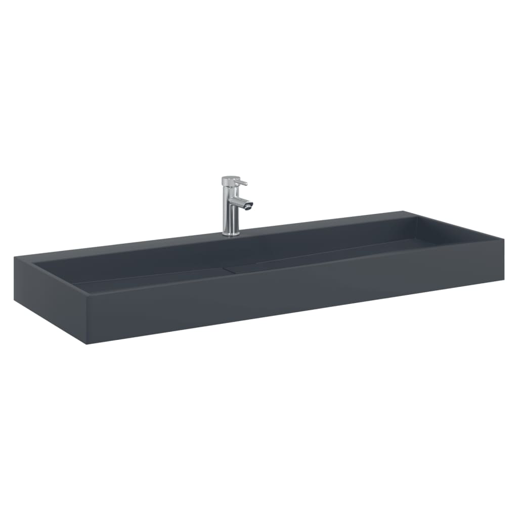 vidaXL Wash Basin 120x46x11 cm Mineral Cast/Marble Cast Anthracite