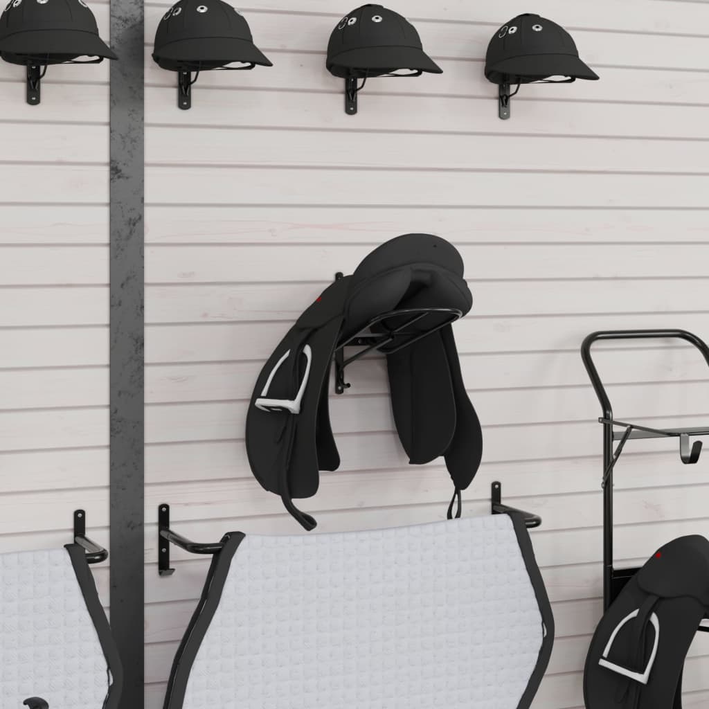 Saddle Rack Wall Mounted Black Iron
