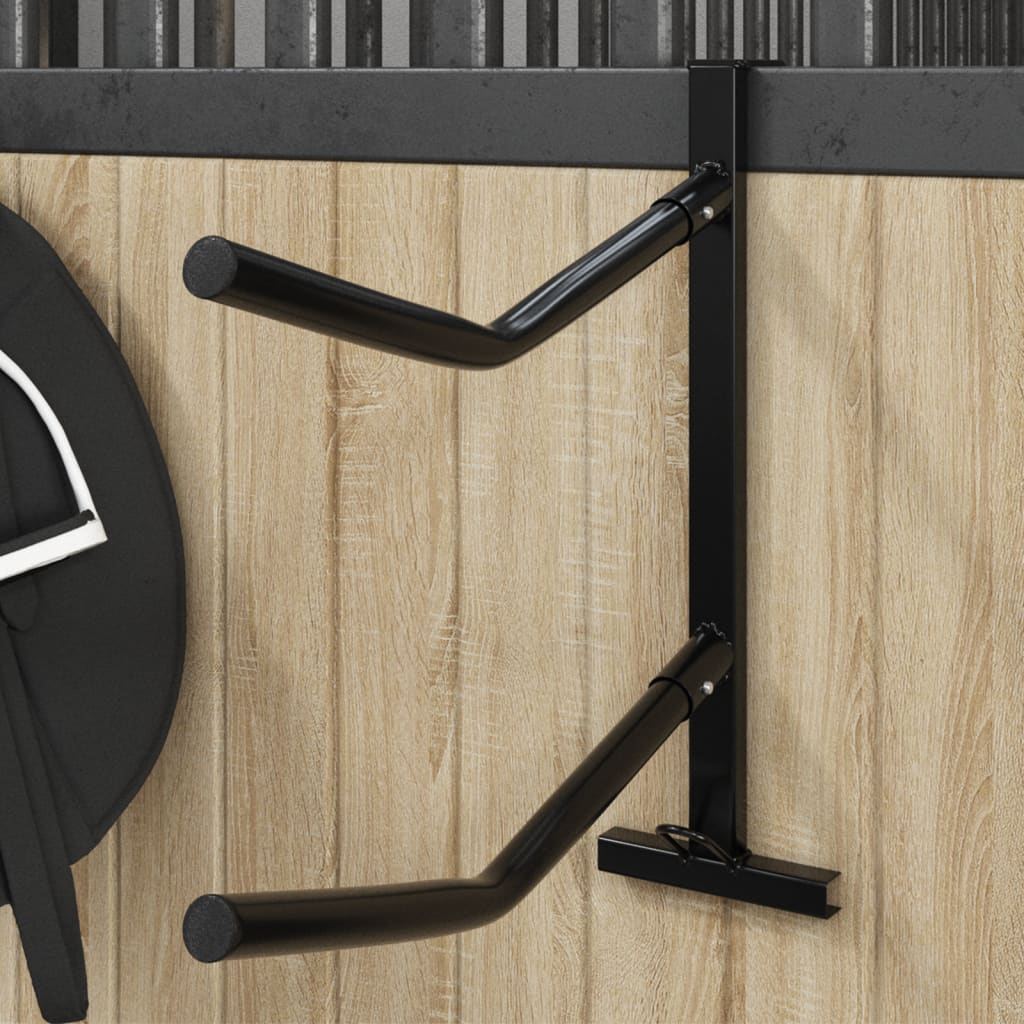 Saddle Rack with Bridle Hook Twin Arm Portable Black Iron