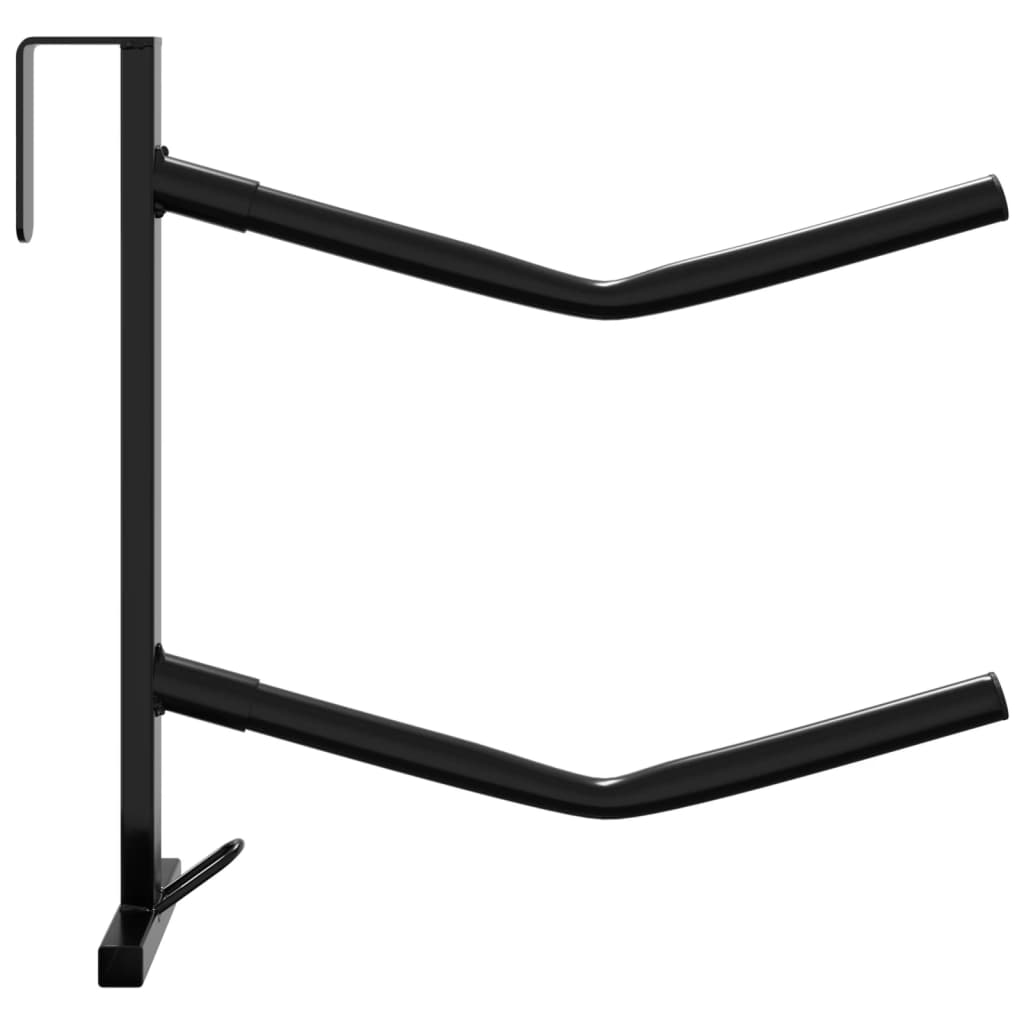 Saddle Rack with Bridle Hook Twin Arm Portable Black Iron