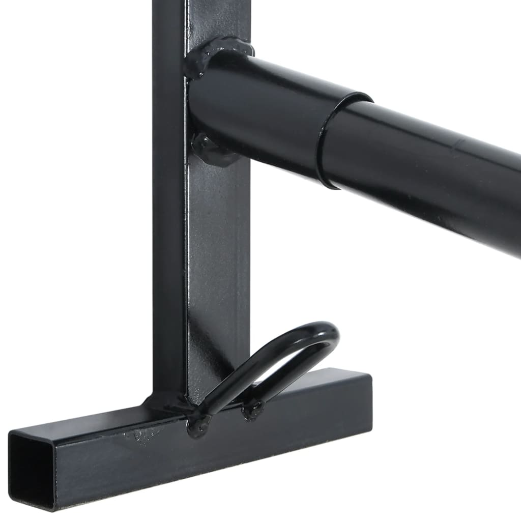 Saddle Rack with Bridle Hook Twin Arm Portable Black Iron