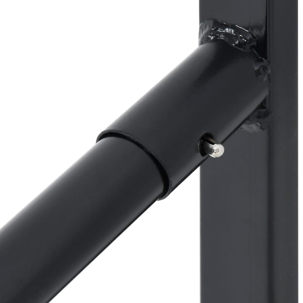 Saddle Rack with Bridle Hook Twin Arm Portable Black Iron