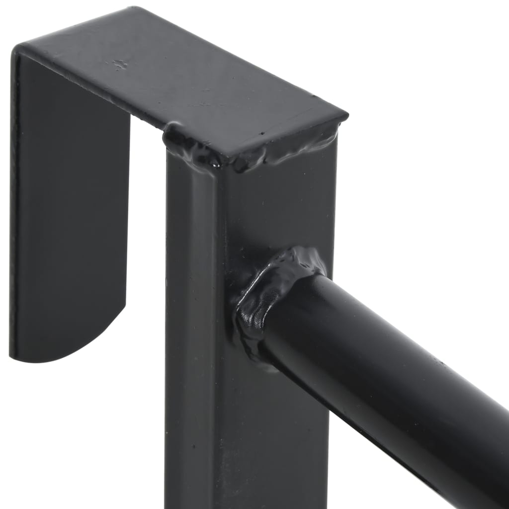 Saddle Rack with Bridle Hook Single Arm Portable Black Iron