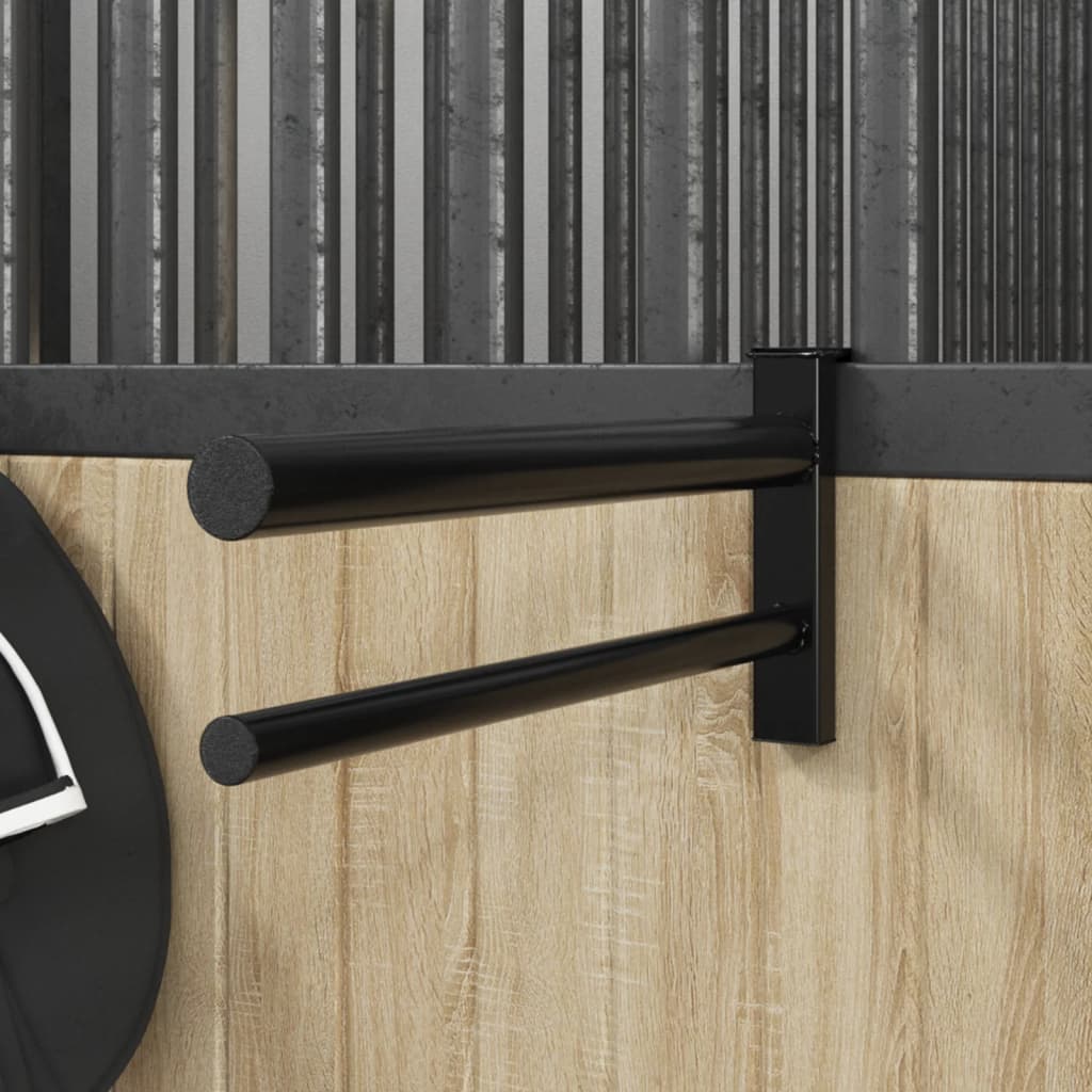 Saddle Rack Twin Arm Portable Black Iron