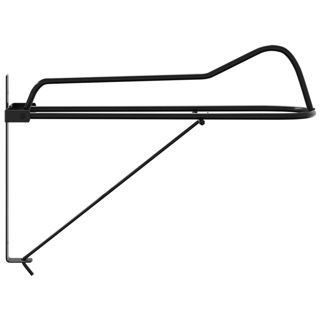 Foldable Saddle Rack Wall Mounted Black Iron