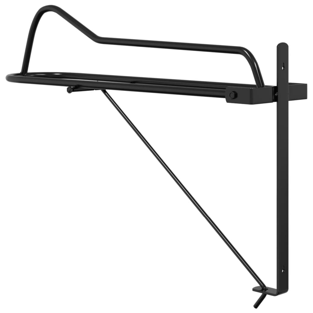 Foldable Saddle Rack Wall Mounted Black Iron
